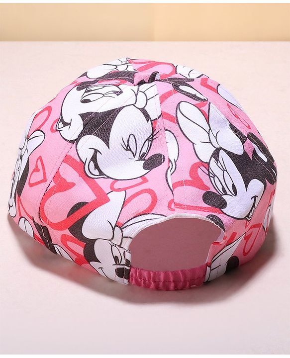 Babyhug Disney Summer Cap With Minnie Mouse Graphics - Pink