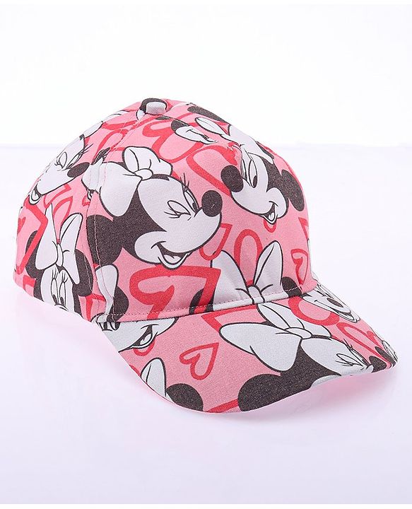Babyhug Disney Summer Cap With Minnie Mouse Graphics - Pink