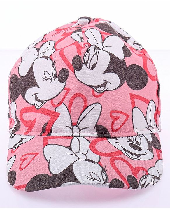 Babyhug Disney Summer Cap With Minnie Mouse Graphics - Pink