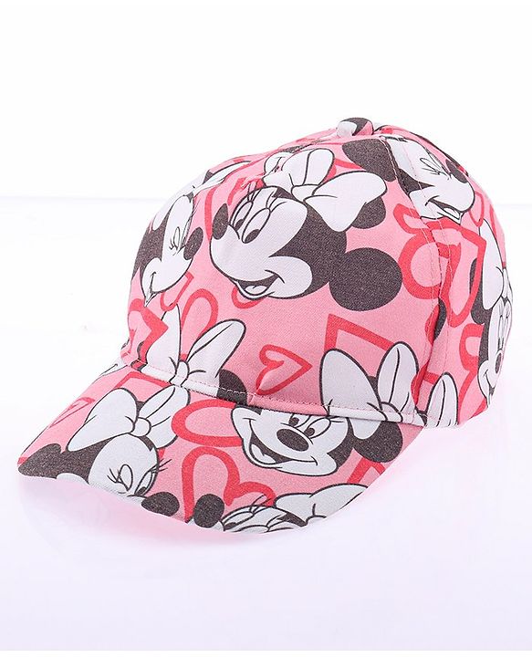 Babyhug Disney Summer Cap With Minnie Mouse Graphics - Pink