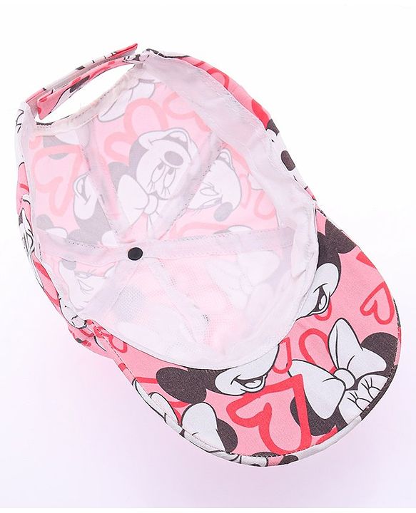 Babyhug Disney Summer Cap With Minnie Mouse Graphics - Pink