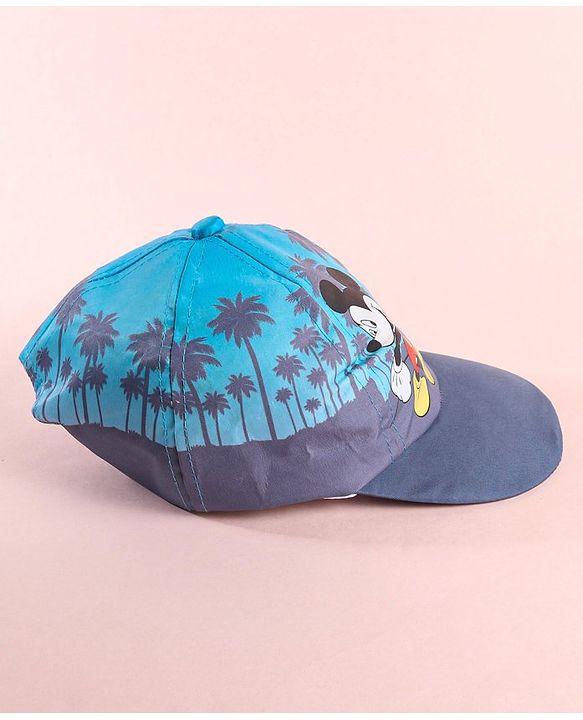 Babyhug Disney  Summer Cap With Mickey Mouse Graphics - Navy Blue