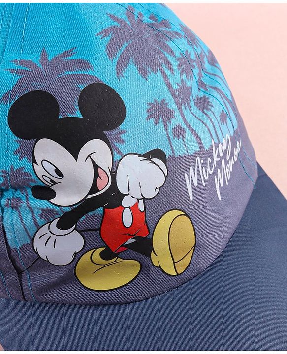 Babyhug Disney  Summer Cap With Mickey Mouse Graphics - Navy Blue