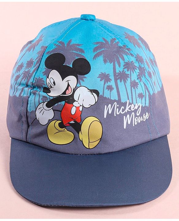 Babyhug Disney  Summer Cap With Mickey Mouse Graphics - Navy Blue