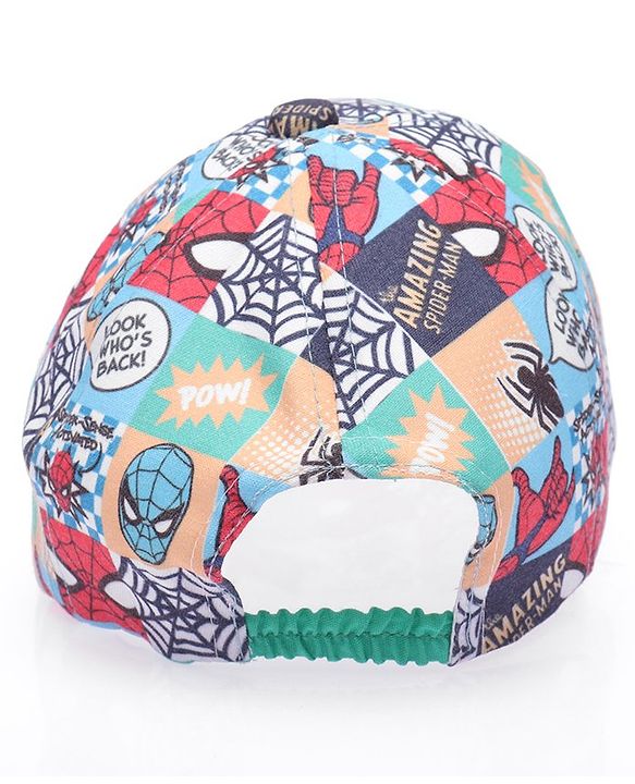Babyhug Marvel Summer Cap With Spiderman Print - Multicolour