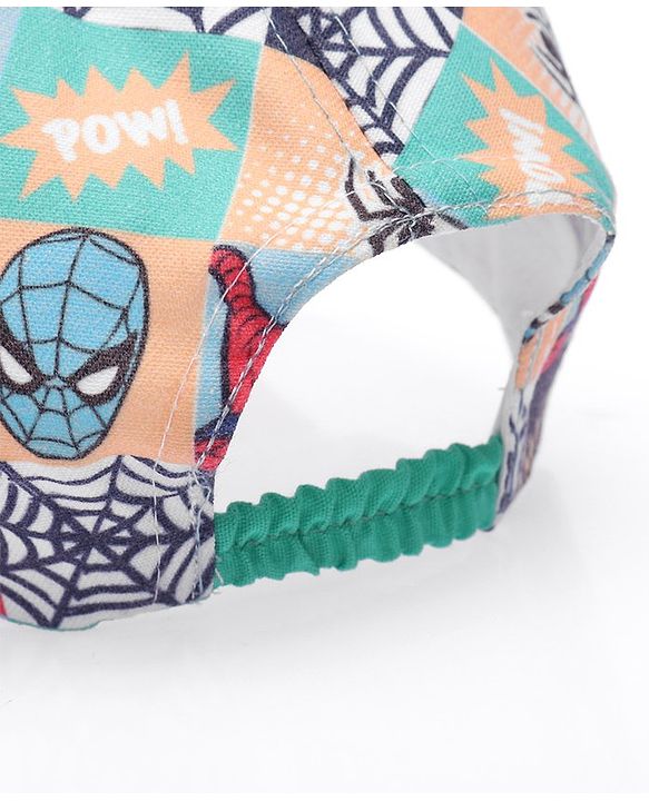 Babyhug Marvel Summer Cap With Spiderman Print - Multicolour