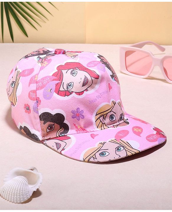 Babyhug Disney Summer Cap With Disney Princess Print - Pink