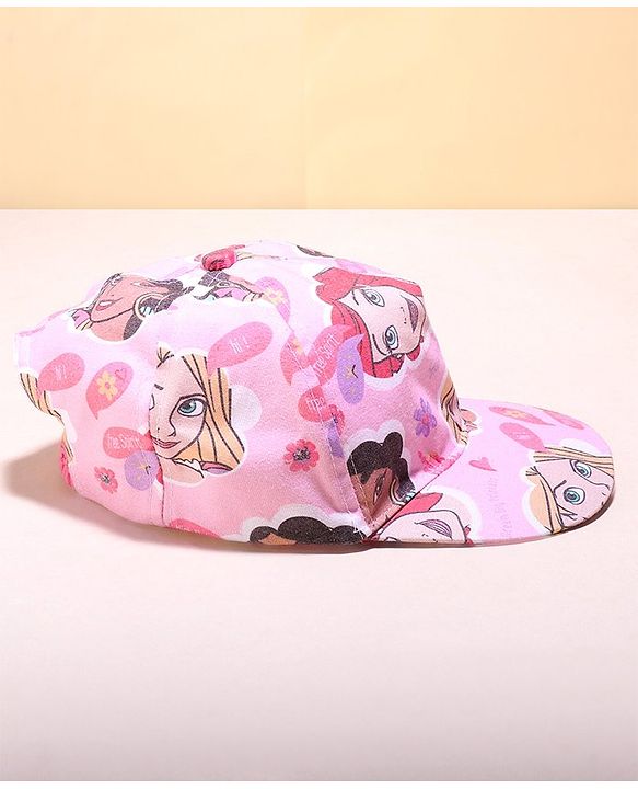 Babyhug Disney Summer Cap With Disney Princess Print - Pink
