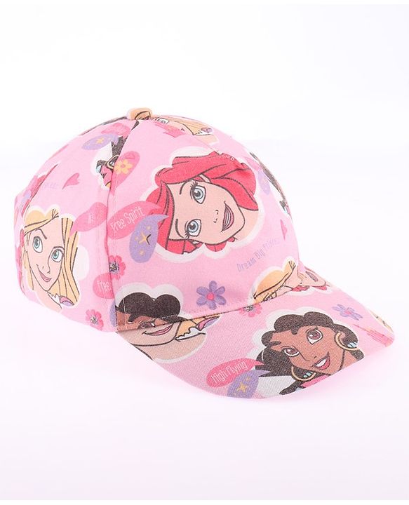 Babyhug Disney Summer Cap With Disney Princess Print - Pink