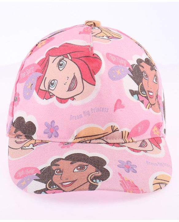 Babyhug Disney Summer Cap With Disney Princess Print - Pink