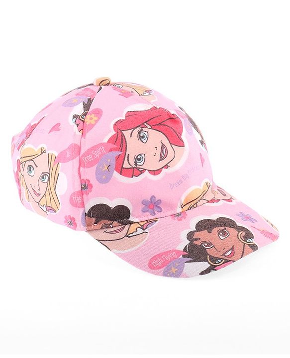 Babyhug Disney Summer Cap With Disney Princess Print - Pink