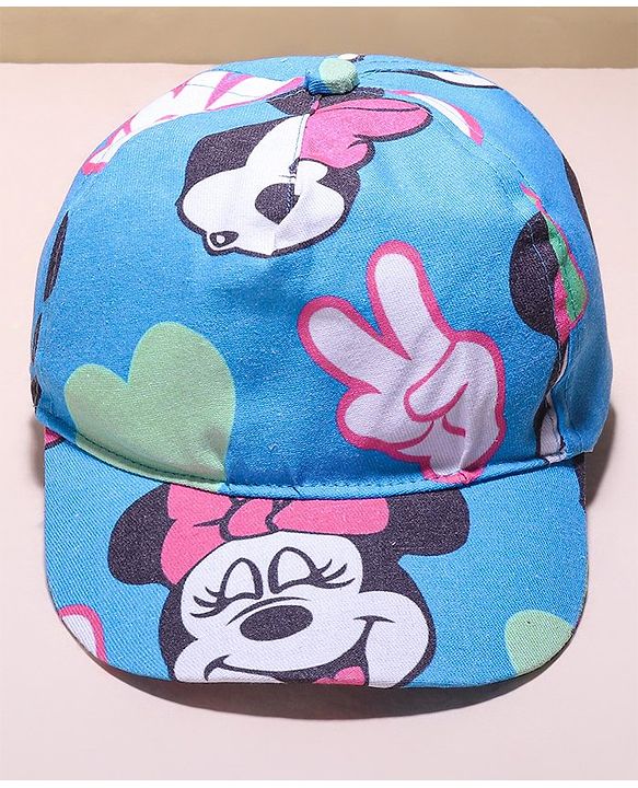 Babyhug Disney Summer Cap With Minnie Mouse   Print - Blue