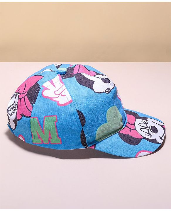 Babyhug Disney Summer Cap With Minnie Mouse   Print - Blue