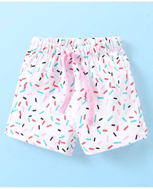 Babyhug Single Jersey Half Sleeves Shorts Night Suit Ice Cream Print - Pink