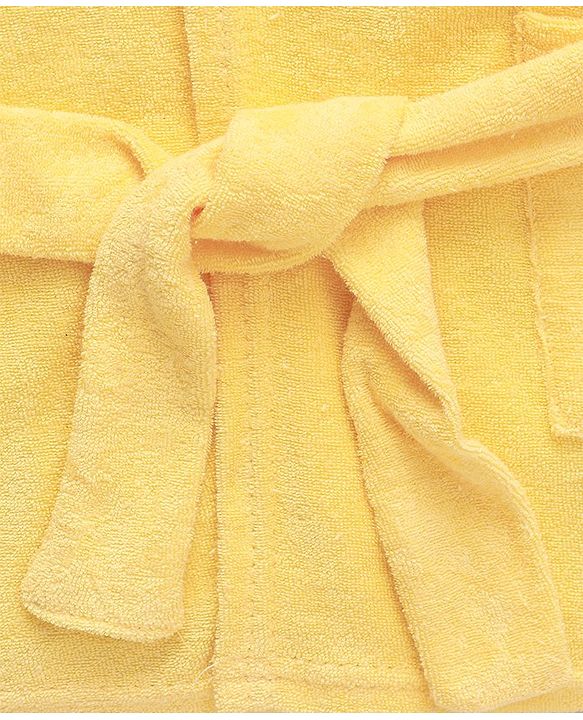 Babyhug Disney Hooded Bath Robe with Pockets & Winnie The Pooh Graphics - Yellow