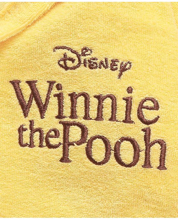 Babyhug Disney Hooded Bath Robe with Pockets & Winnie The Pooh Graphics - Yellow