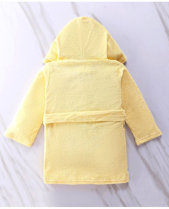 Babyhug Disney Terry Knit Hooded Bath Robe With Pockets & Lion King Graphics - Yellow