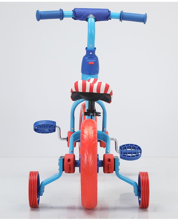 Babyhug 2 -1 Balance Bicycle 12 Inches - Red| Adjustable Seat Height| Removable Training Wheels| Removable Pedals| Puncture Proof Tyre