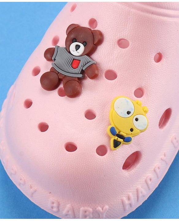 Cute Walk by Babyhug Slip On Clogs With Back Strap Closure & Appliques - Pink