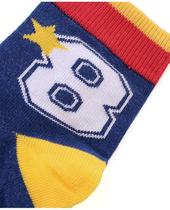 Pine Kids High Ankle Length Socks Text and Stripes Print Pack of 3 - Multicolor