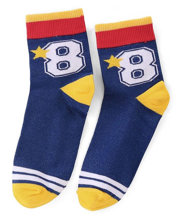 Pine Kids High Ankle Length Socks Text and Stripes Print Pack of 3 - Multicolor