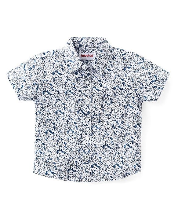 Babyhug Cotton Woven Half Sleeves Printed Shirt & Shorts Set  - Multicolor