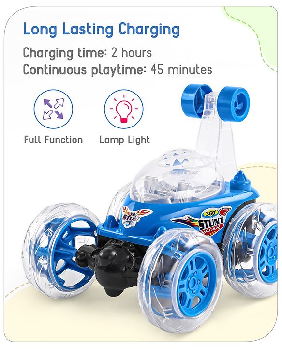Babyhug Remote Control 360 Degree Twisting Stunt Red Car| 1:24 Scale Rechargeable Car with Lights| Gifting Car for 4 years + Kids| BIS Certified
