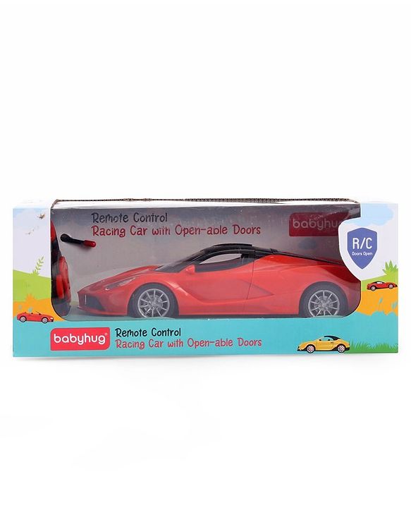 Babyhug Remote Control 1:16 Scale Openable Door Battery Operated Red Racing Car| USB-Cable Rechargeable Sports Car| High Speed Car with Long Lasting Battery and Bright LED Lights| BIS Certified| 3 Years+