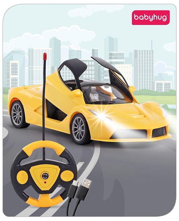 Babyhug Remote Control 1:16 Scale Openable Door Battery Operated Red Racing Car| USB-Cable Rechargeable Sports Car| High Speed Car with Long Lasting Battery and Bright LED Lights| BIS Certified| 3 Years+