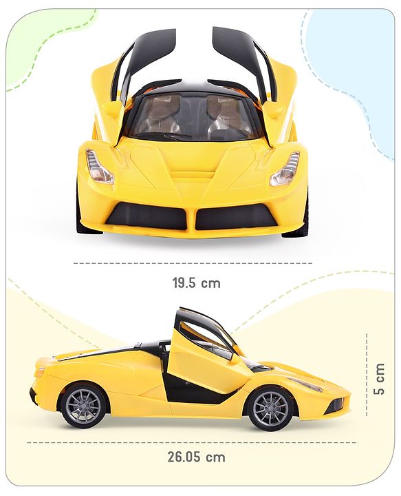 Babyhug Remote Control 1:16 Scale Openable Door Battery Operated Red Racing Car| USB-Cable Rechargeable Sports Car| High Speed Car with Long Lasting Battery and Bright LED Lights| BIS Certified| 3 Years+