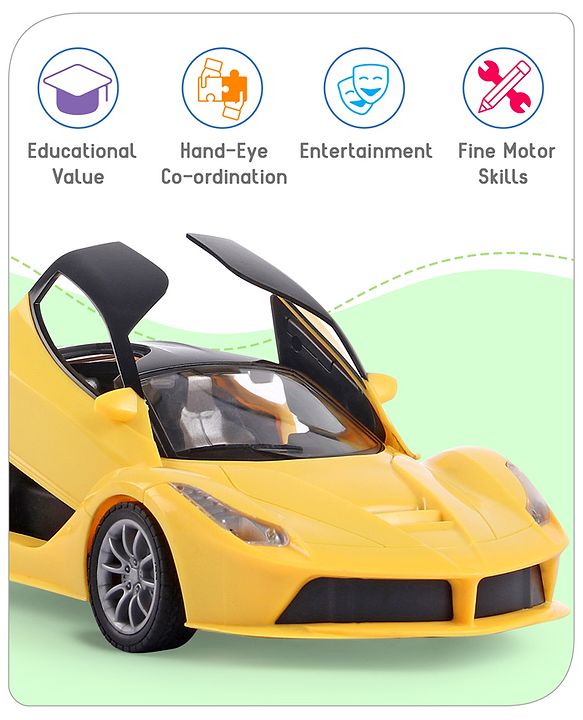 Babyhug Remote Control 1:16 Scale Openable Door Battery Operated Red Racing Car| USB-Cable Rechargeable Sports Car| High Speed Car with Long Lasting Battery and Bright LED Lights| BIS Certified| 3 Years+