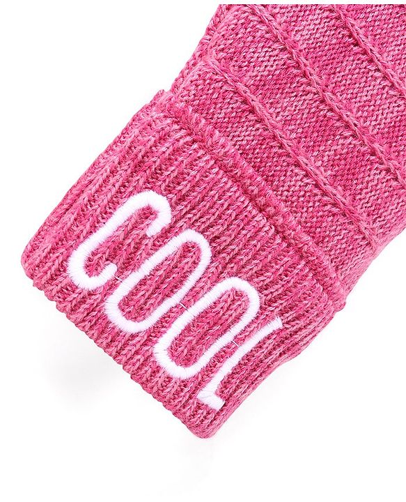 Babyhug Full Length Fleece & Sweater Knit  Woollen Pant with Text Embroidery Solid Colour - Red