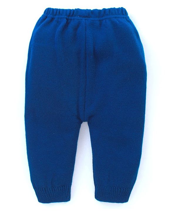 Babyhug Knitted Full Sleeves Sweater Set with Design - Blue