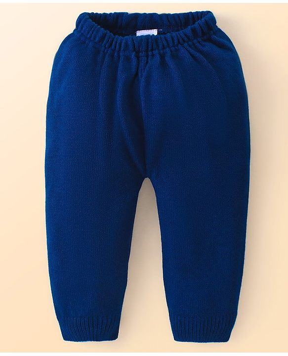 Babyhug Knitted Full Sleeves Sweater Set with Car & Heart Design - White & Navy Blue