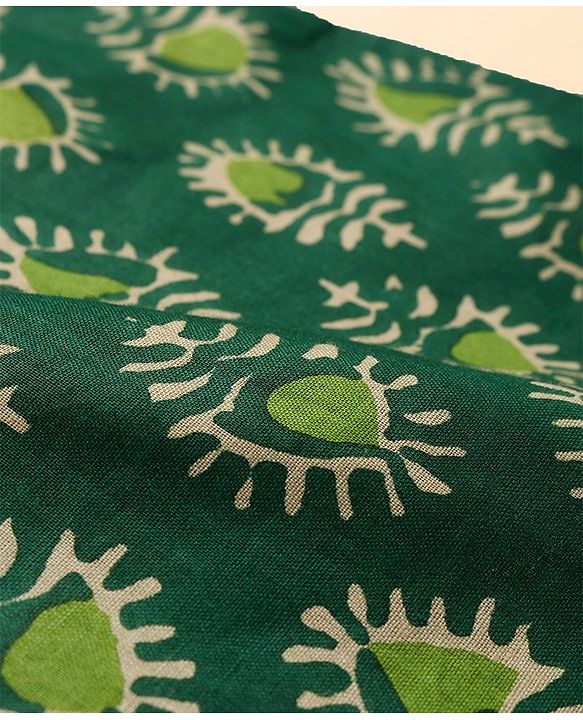 Babyhug Cotton Woven Full Sleeves Printed Kurta Pyjama Set -Green