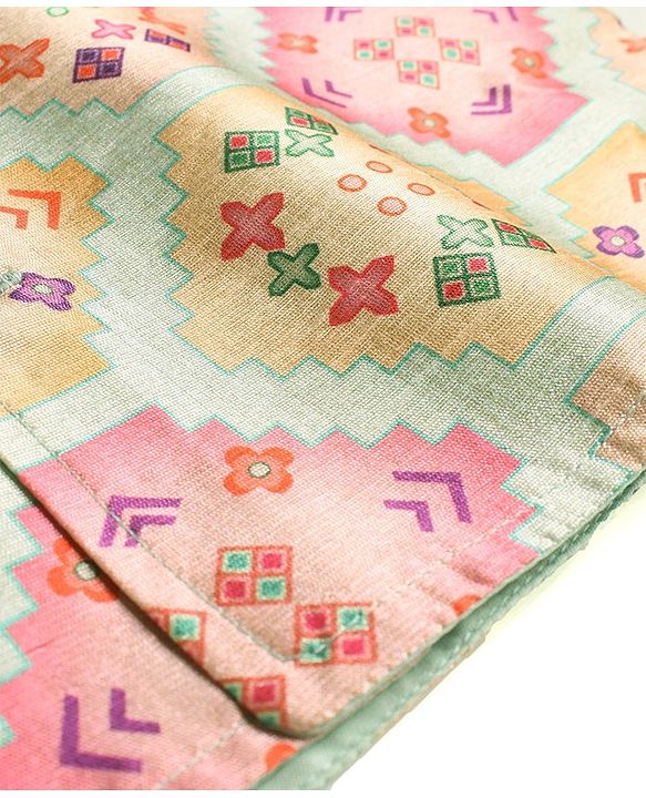 Babyhug Woven Full Sleeves Kurta Dhoti Set with Printed Jacket - Peach