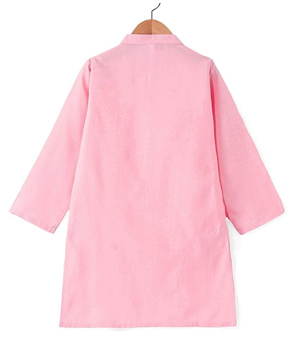 Babyhug Woven Full Sleeves Kurta &  Pyjama Set With Embroidered Waistcoat - Pink