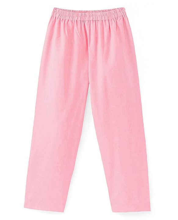 Babyhug Woven Full Sleeves Kurta &  Pyjama Set With Embroidered Waistcoat - Pink