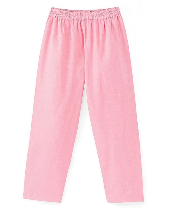 Babyhug Woven Full Sleeves Kurta &  Pyjama Set With Embroidered Waistcoat - Pink