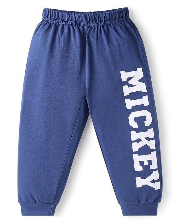Babyhug Disney Single Jersey Knit Full Sleeves Night Suits with Mickey Mouse Graphics Pack of 2 - Navy Blue