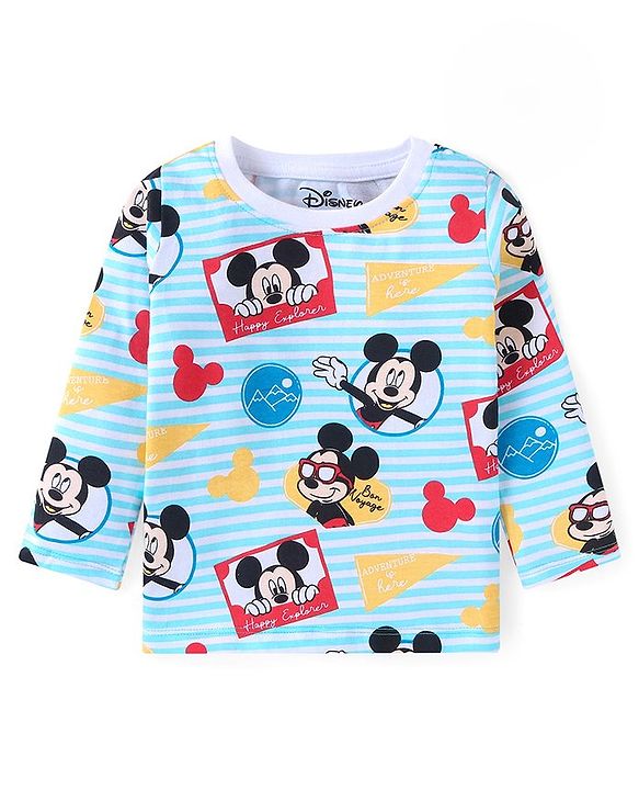 Babyhug Disney Single Jersey Knit Full Sleeves Night Suits with Mickey Mouse Graphics Pack of 2 - Red & White