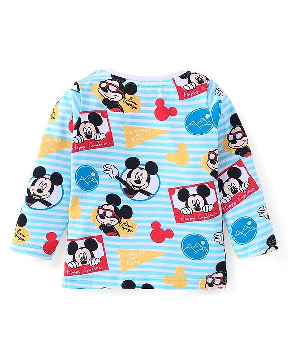 Babyhug Disney Single Jersey Knit Full Sleeves Night Suits with Mickey Mouse Graphics Pack of 2 - Red & White