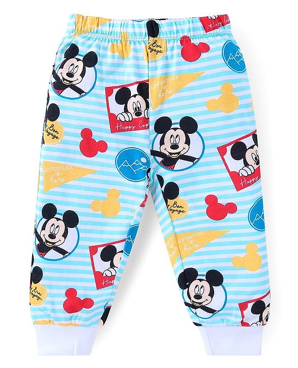 Babyhug Disney Single Jersey Knit Full Sleeves Night Suits with Mickey Mouse Graphics Pack of 2 - Red & White