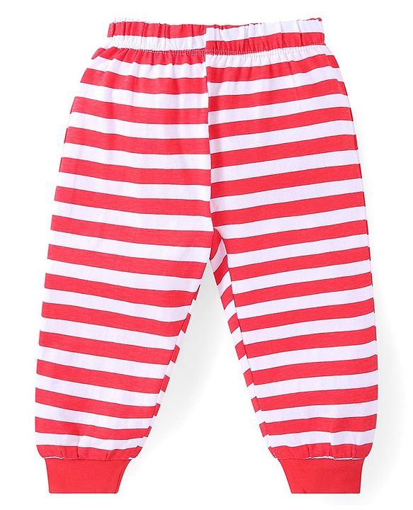 Babyhug Disney Single Jersey Knit Full Sleeves Night Suits with Mickey Mouse Graphics Pack of 2 - Red & White