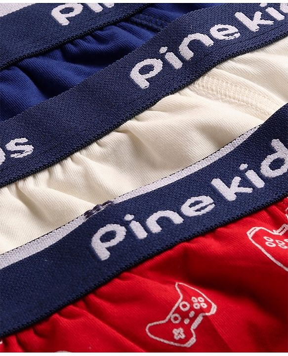 Pine Kids Cotton Lycra Knit Briefs Pack of 3 (Color & Print May Vary)