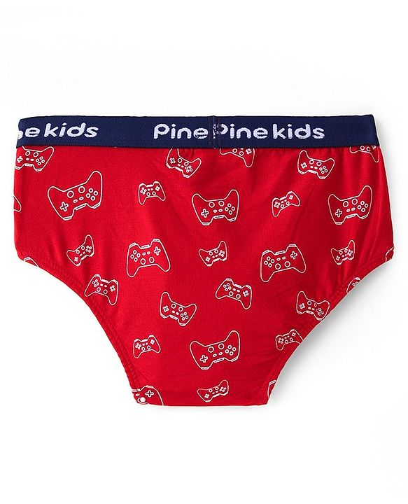 Pine Kids Cotton Lycra Knit Briefs Pack of 3 (Color & Print May Vary)