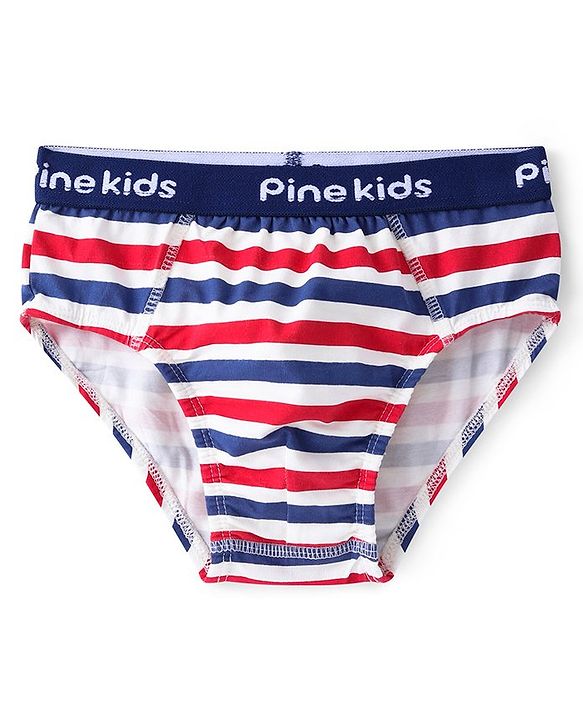 Pine Kids Cotton Lycra Knit Briefs Pack of 3 (Color & Print May Vary)
