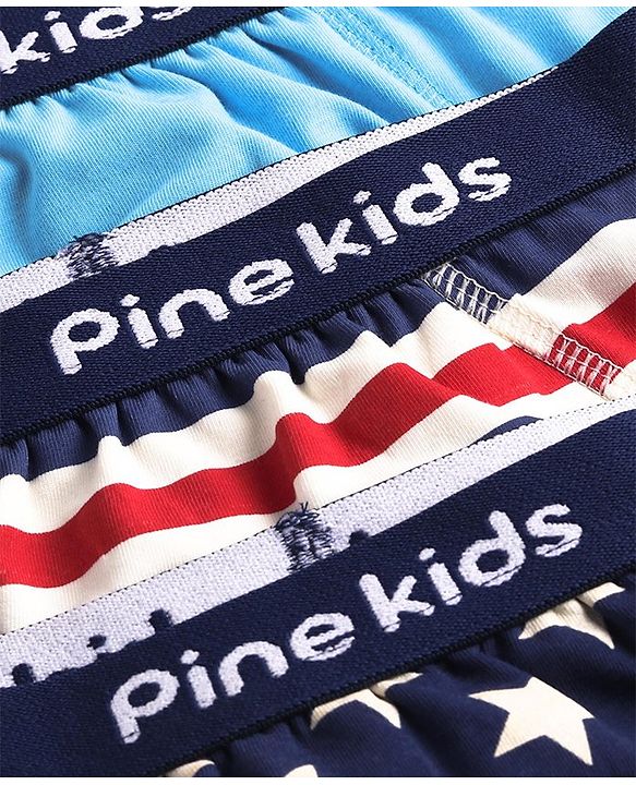Pine Kids Cotton Lycra Knit Briefs Pack of 3 (Color & Print May Vary)