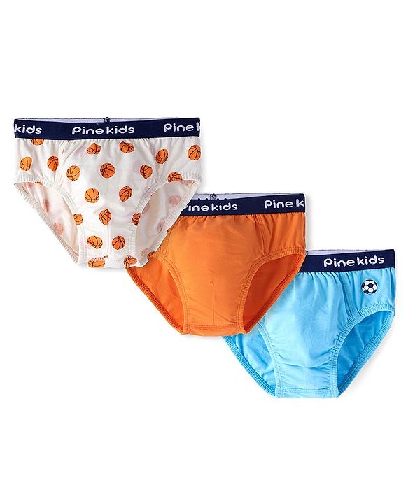 Pine Kids Cotton Lycra Briefs Pack of 3 (Color May Vary)