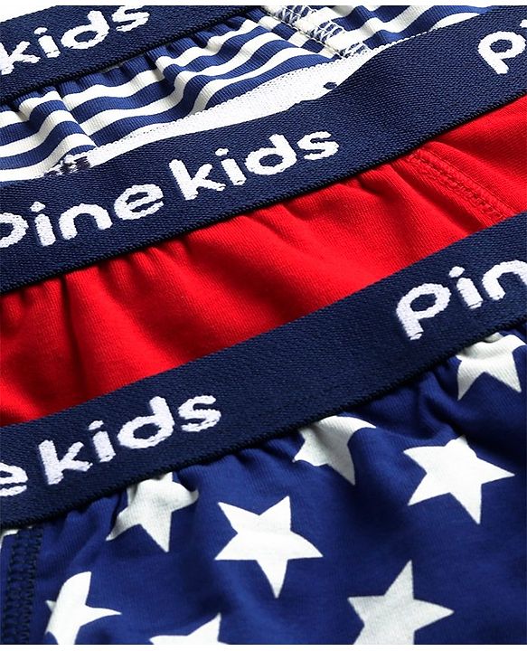 Pine Kids Cotton Lycra Knit Briefs Pack of 3 (Color & Print May Vary)